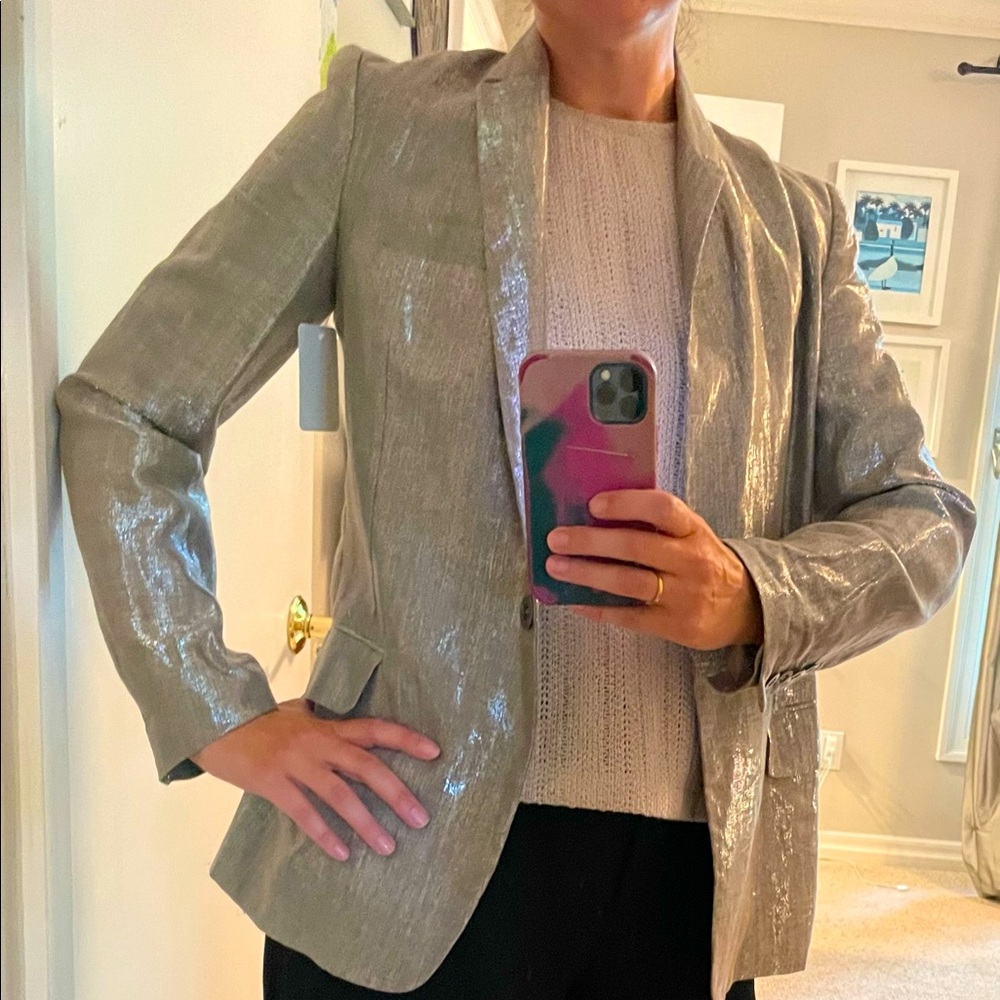 Maje blazer metallic gold